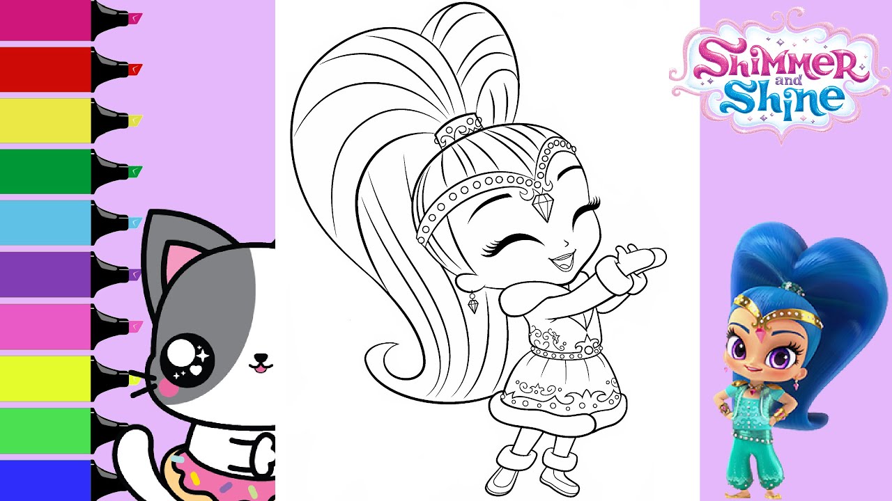 Coloring Shimmer and Shine Winter Jacket Shine Coloring Book Page | Sprinkled Donuts JR