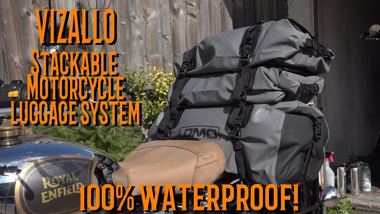 Motorcycle Touring? VIZALLO Extraordinary affordable ,stackable, waterproof soft MOTO luggage system