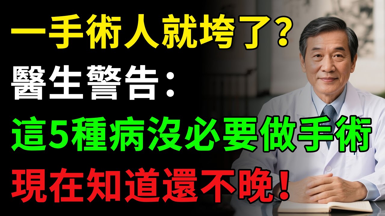 一手術人就垮了？醫生警告：這5種病沒必要做手術！別讓無知害了自己#健康知识 #健康飲食 #養老生活 #老年健康 #樂齡健康