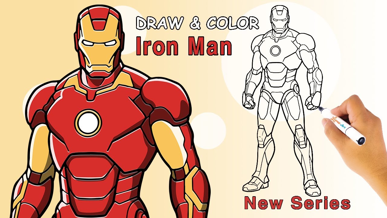 Draw & Color Iron Man | Relaxing Art Video
