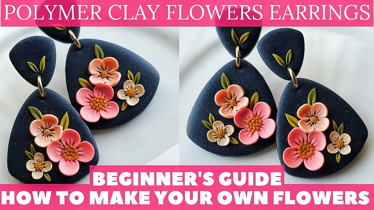 DIY POLYMER CLAY EARRINGS / CLAY EARRINGS TUTORIAL / HOW TO MAKE CLAY FLOWERS EARRINGS / 3D FLOWERS