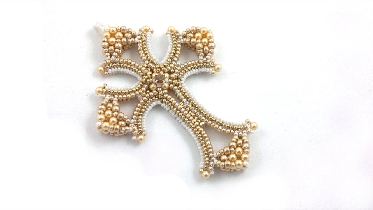 Beading4perfectionists : Mildred's Cross Herringbone & CRAW beading tutorial