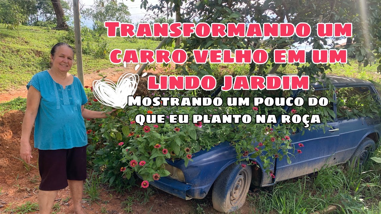 Transformando carro velho em um lindo jardim #roça #simplicidade #jardim #plantação #sitio #tour