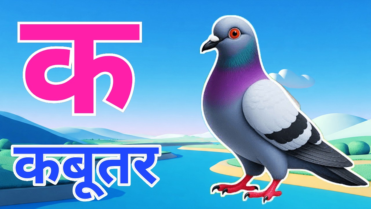 क से कबूतर,अ से अनार a se anaar k se kabutar | Hindi varnmala | ABCD क से‌ कबूतर अ से अनार, for kids