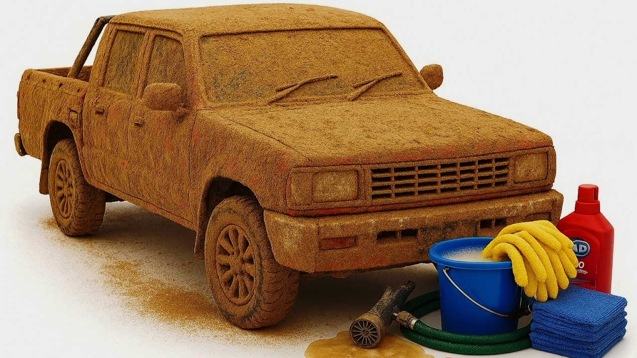 the surreal cleaning process of a mazda sport after an extreme off-road adventure 🥵