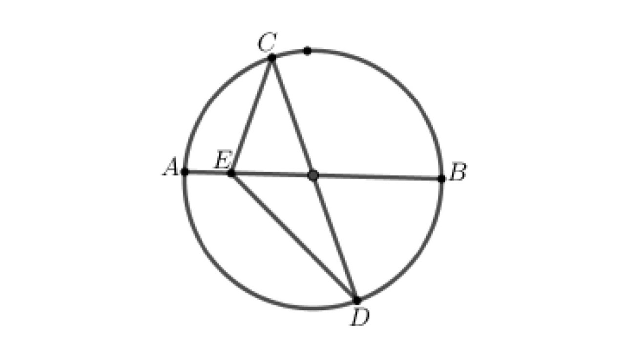070) Se AB e CD são diâmetros, se AE = a, EB = b, CE = c e DE = d. Mostre que a² + b² = c² + d².