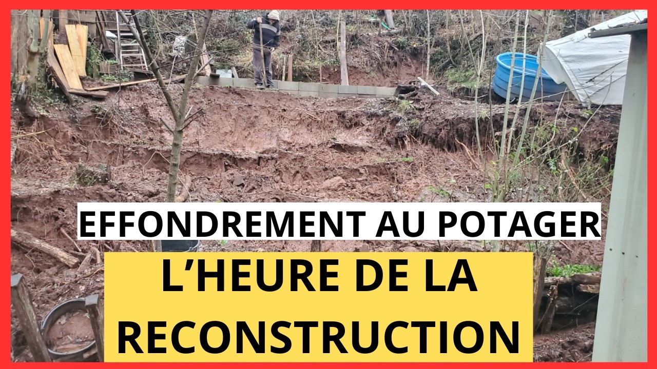EFFONDREMENT AU POTAGER . C'EST L'HEURE DE LA RECONSTRUCTION