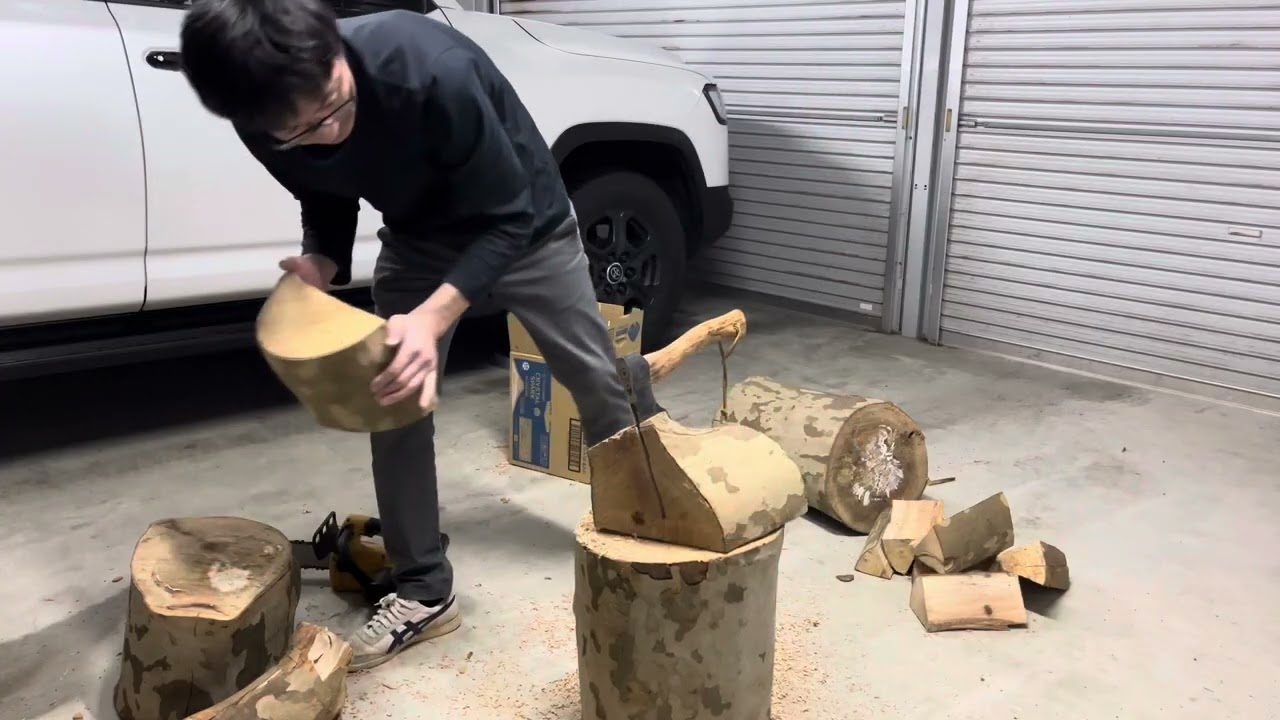 薪ストーブ用の薪作りをひたすらに