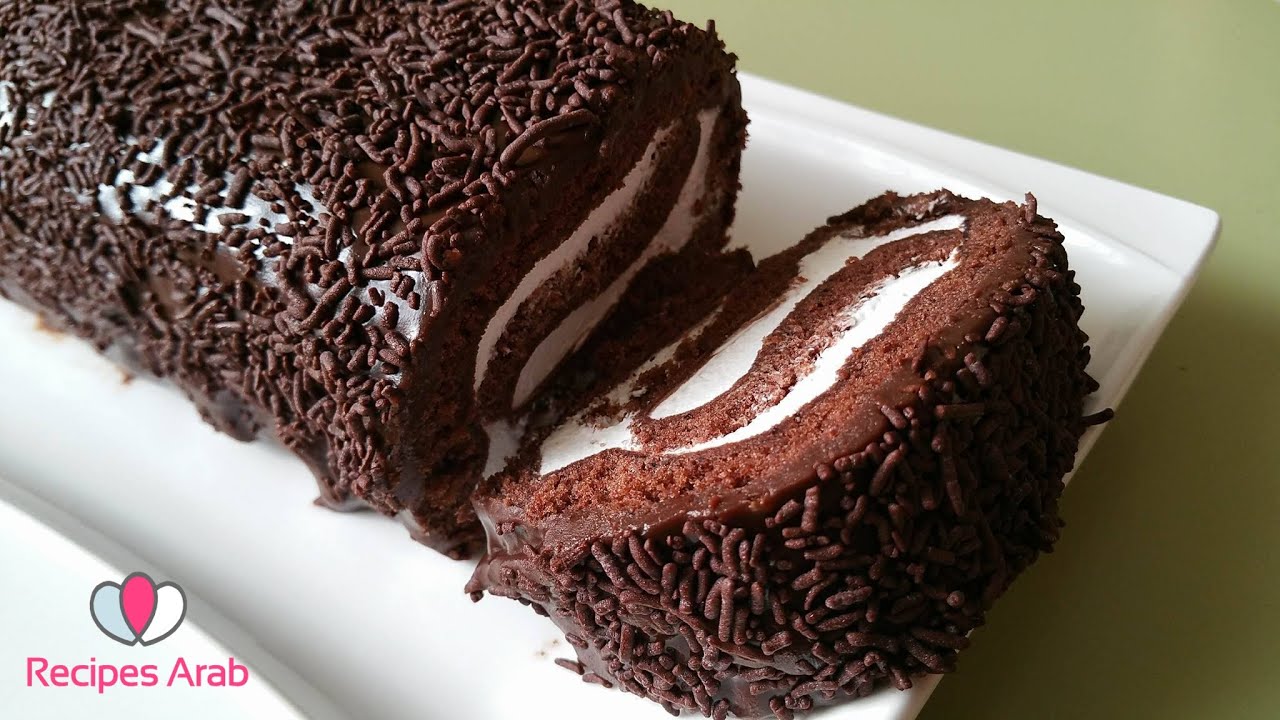 تحضير سويسرول بالشوكولاتة / Chocolate Swiss Roll Cake
