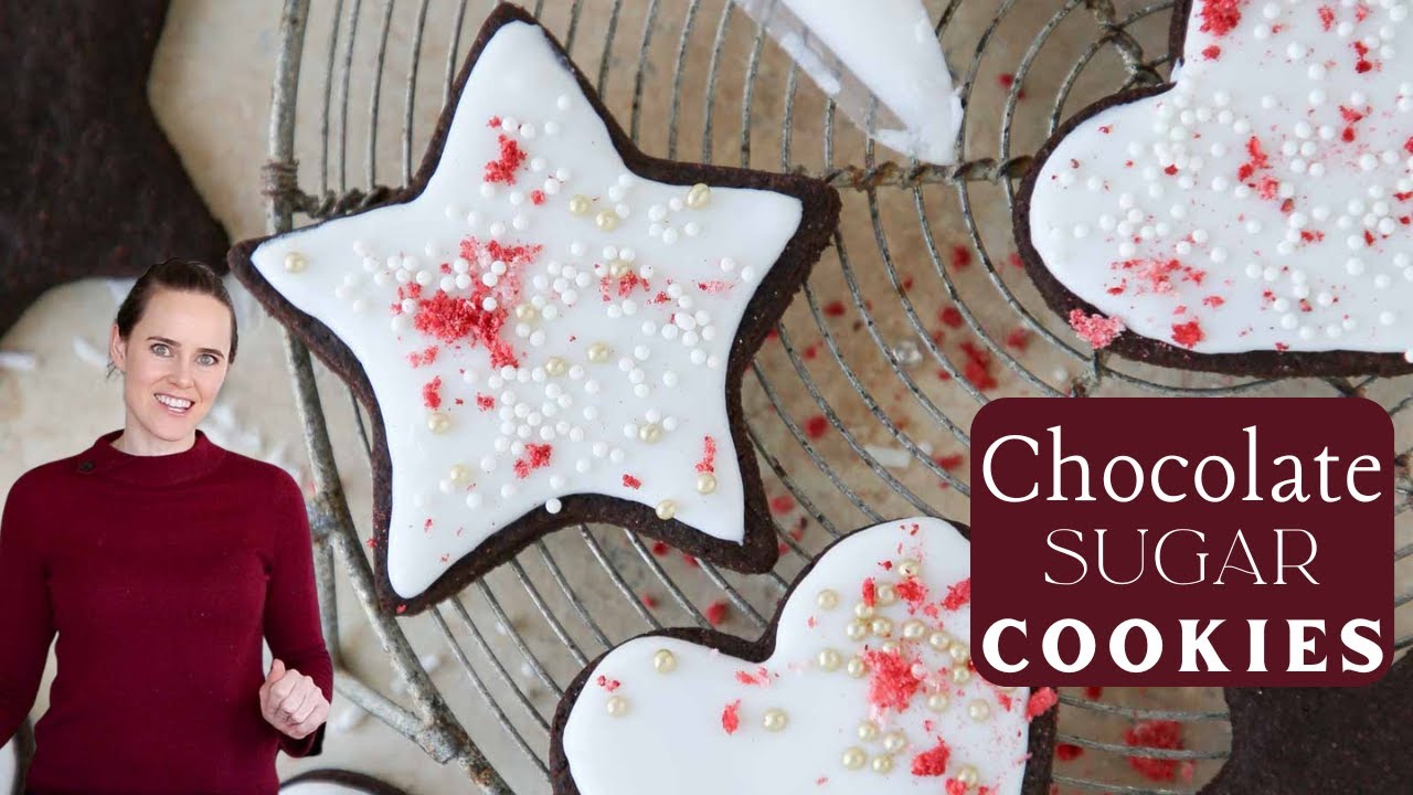 CHOCOLATE SUGAR COOKIES: Super rich, soft and easy chocolate cut out cookies!