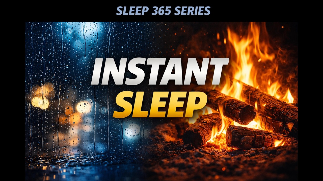 “3 Hours of Fireplace & Rain Sounds for Deep Sleep – Black Screen Relaxation”