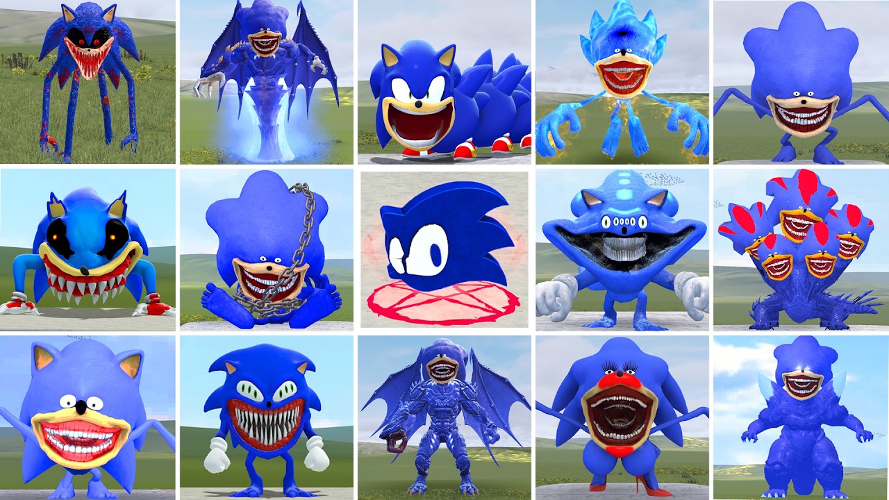 ALL SHIN SONIC TAPES FAMILY VS ALL SEA EATER, THOMAS MUTANT FAMILY EPIC BATTLE in Garry's Mod!