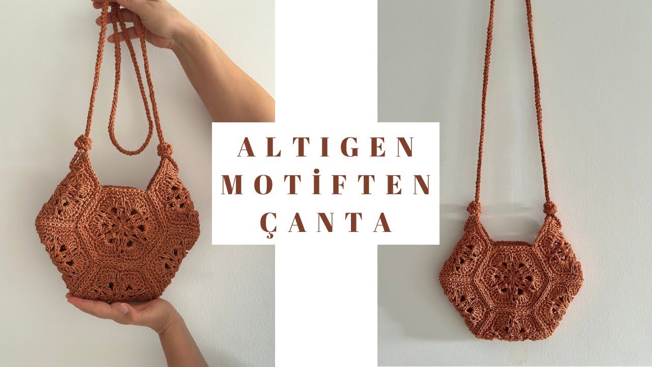 ALTIGEN MOTİFTEN ÇANTA YAPIMI 🧡 KAĞITNİPTEN ÇANTA YAPIMI | DETAYLI ANLATIM #crochet 