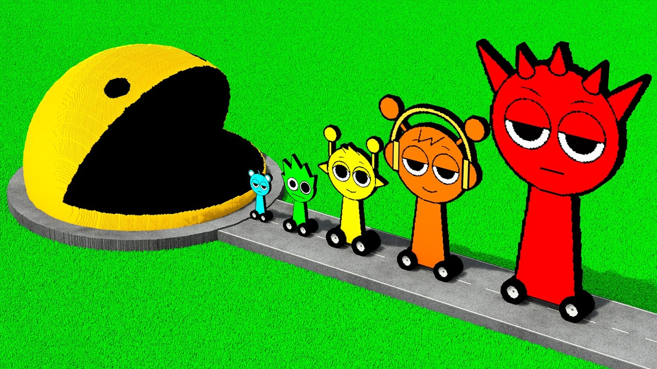 Big & Small Incredibox Sprunki Cars Vs Pacman | Teardown