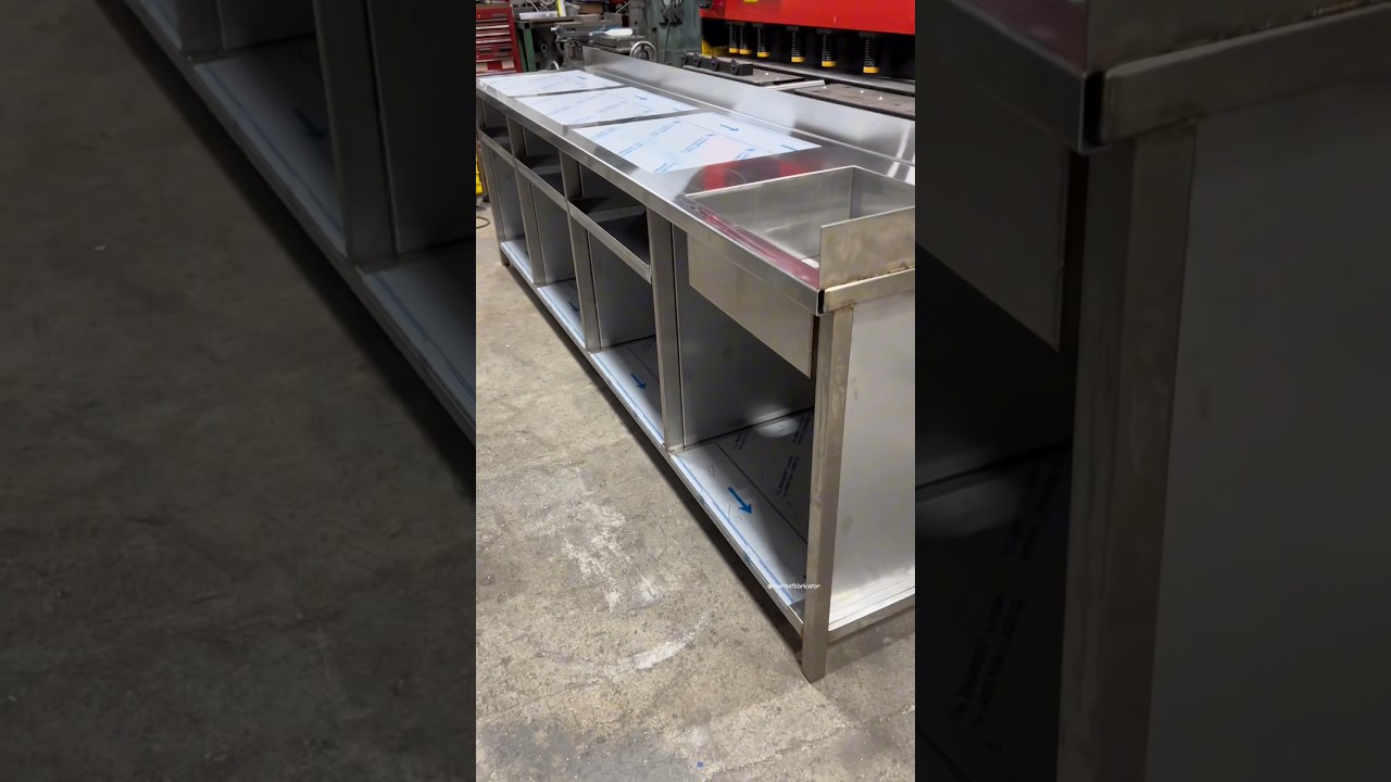 72s of making stainless steel kitchen countertops #weld #welding #metalwork #tigwelding #tig