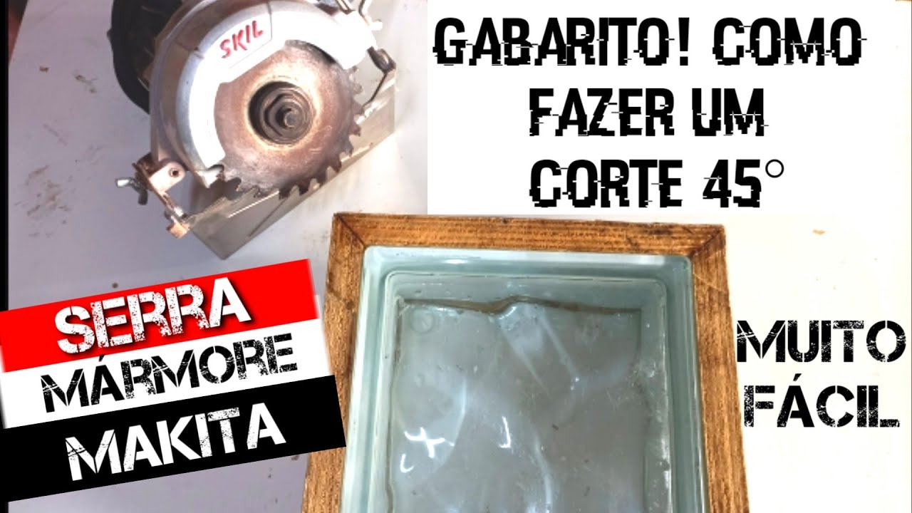 Como cortar madeira 45° com serra mármore!! gabarito muito simples! #serramarmore #makita