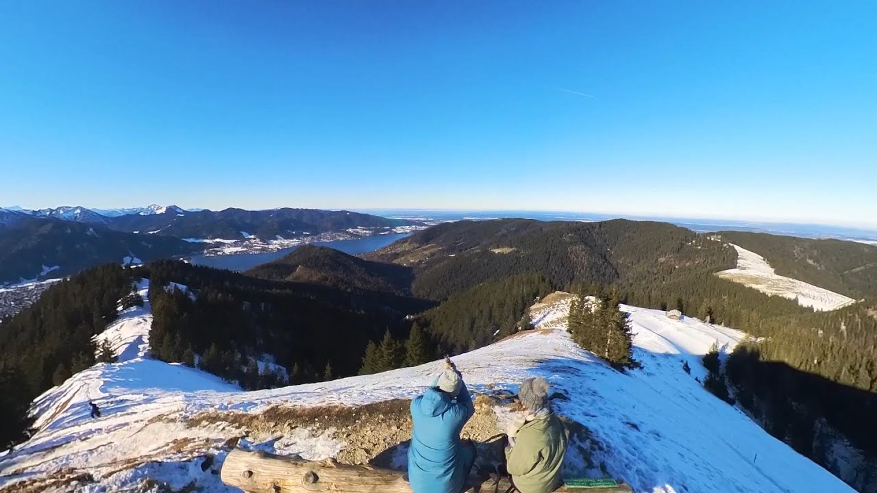 Winterwandern am Tegernsee - &Uuml;ber den Riederstein auf die Baumgartenschneid mit Panoramablick