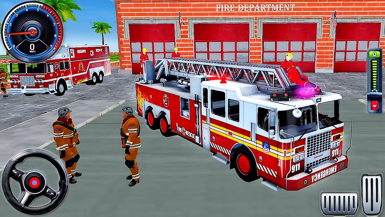 Real Fire Truck Driving Simulator 2025 - New Fire Fighting Fireman's Daily Job - Android GamePlay