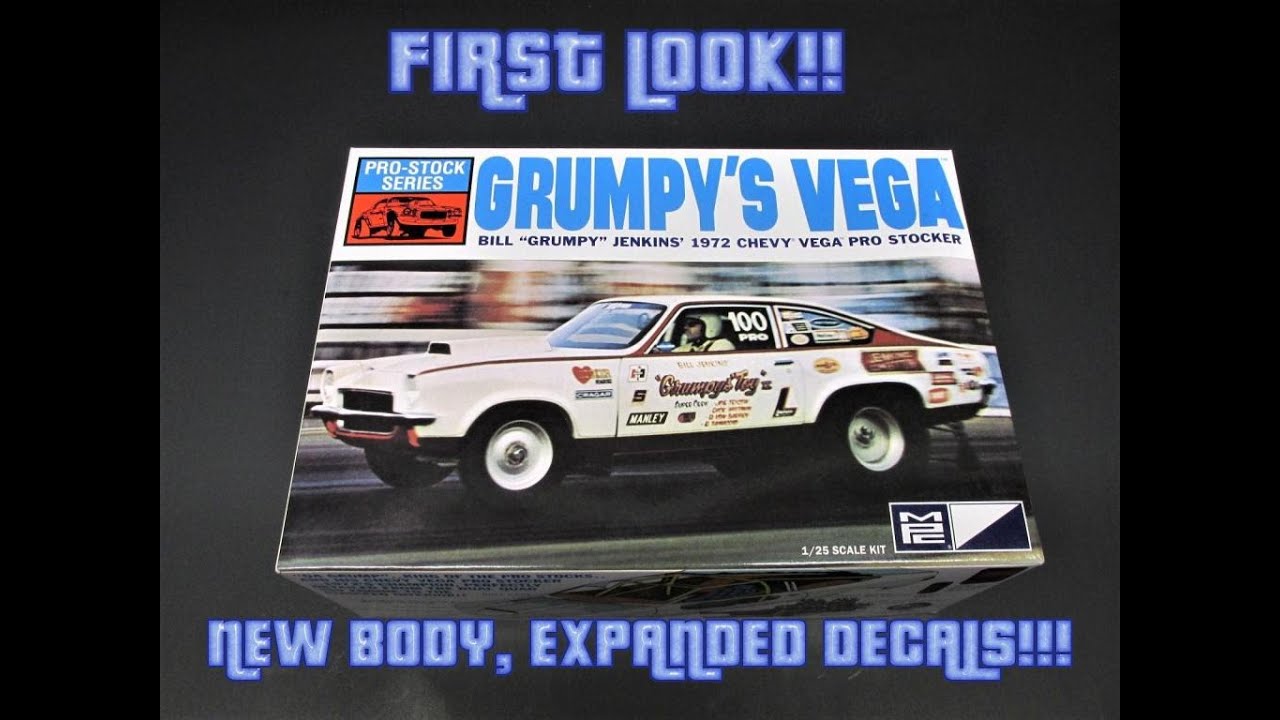 NEW! 1972 Chevy Vega Pro Stock Bill Grumpy Jenkins 1/25 Scale Model Kit Review Build Preview MPC