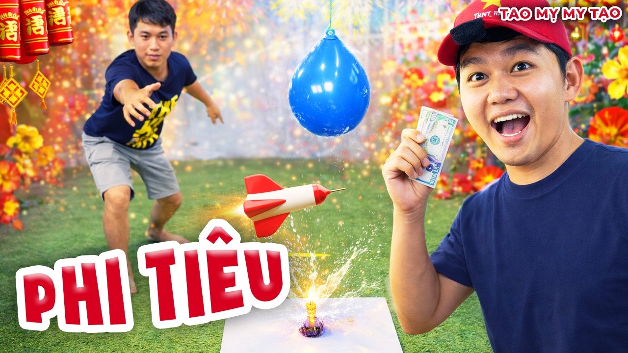 Cả Team Thử Thách Phi Tiêu Trúng Bóng Nước Dập Tắt Đèn Cầy Vui Nhộn | Tao Mỵ My Tạo