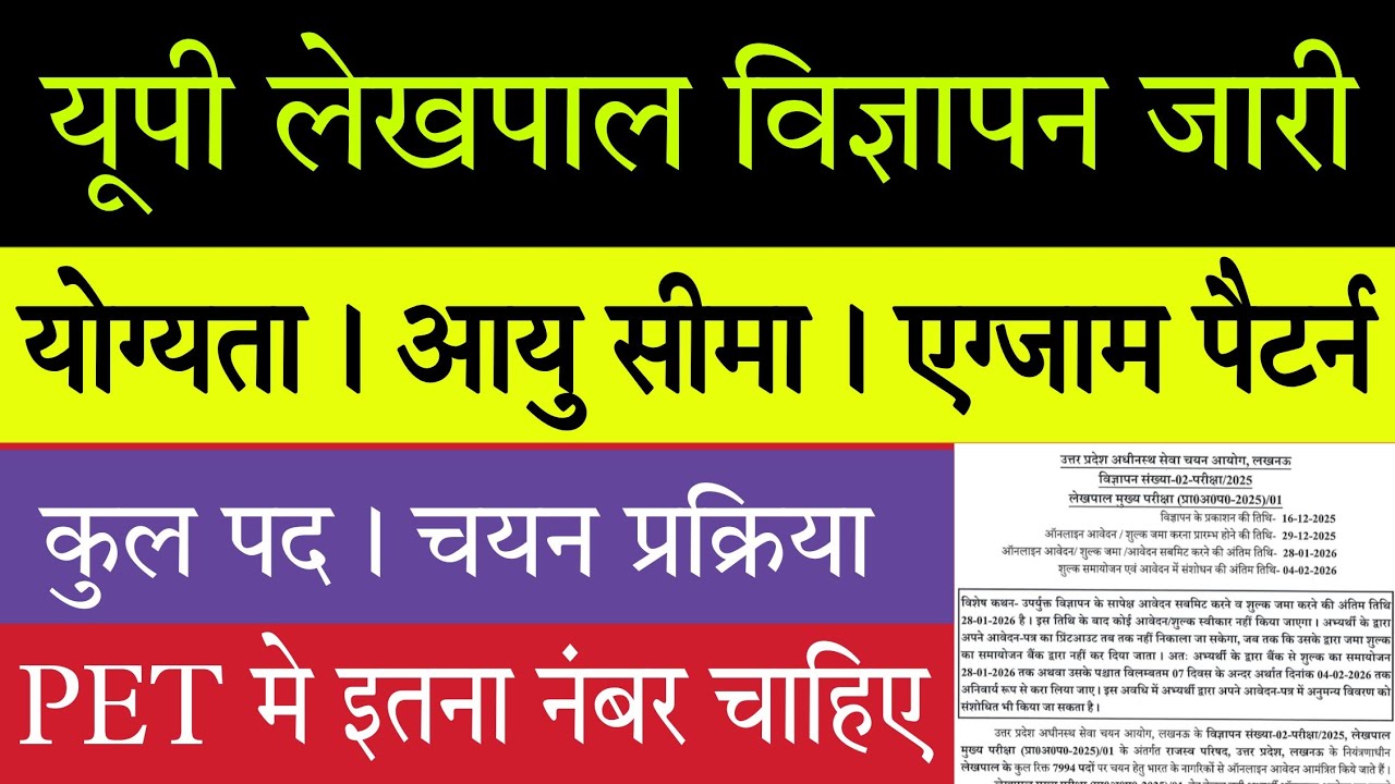 UP Lekhpal 2026 Online form aise Bharna hai