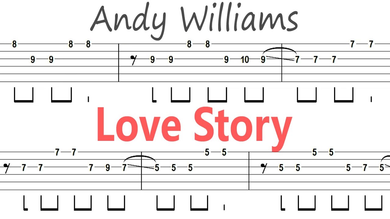 Andy Williams - Love Story / Guitar Solo Tab+BackingTrack