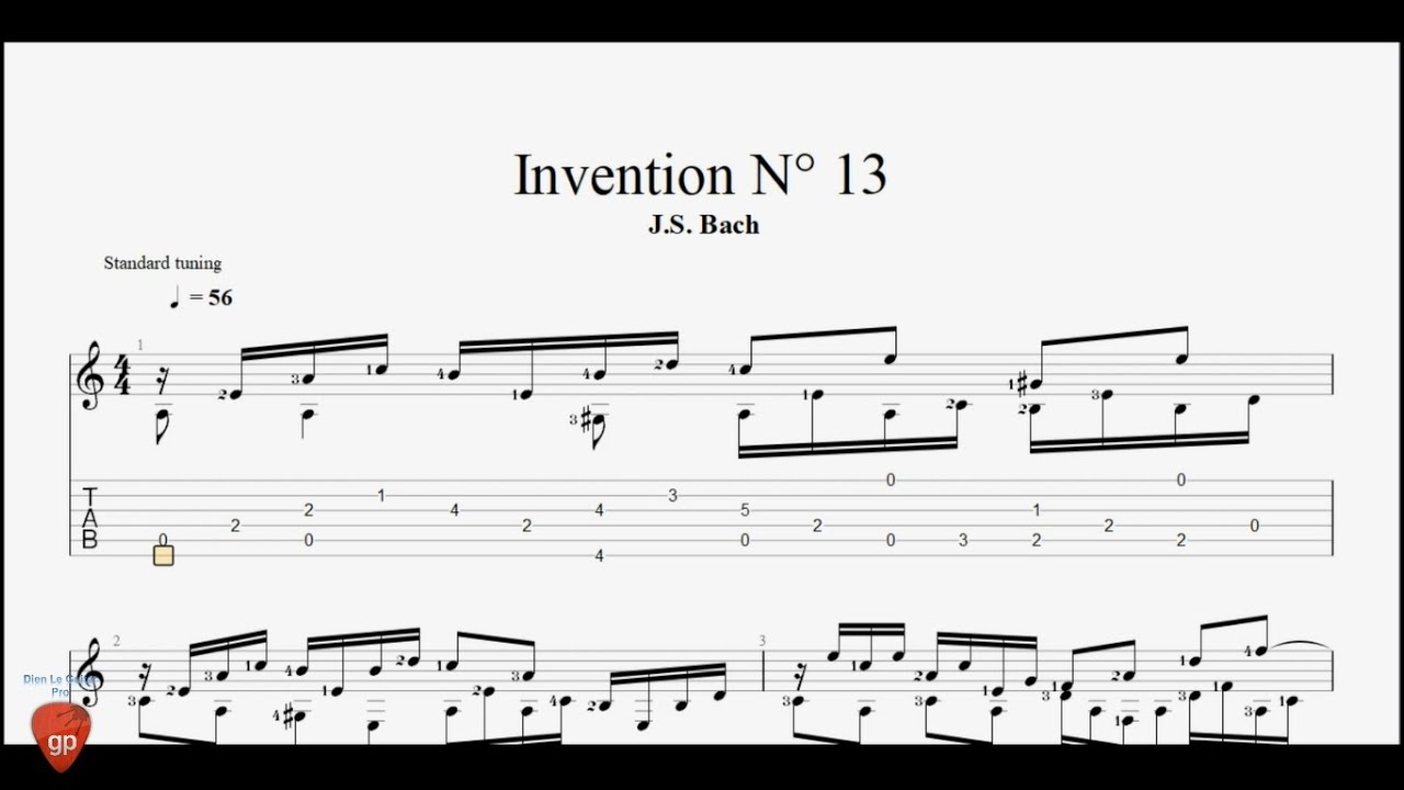 J.S.Bach - Invention 13 In A Minor - Guitar Pro Tab