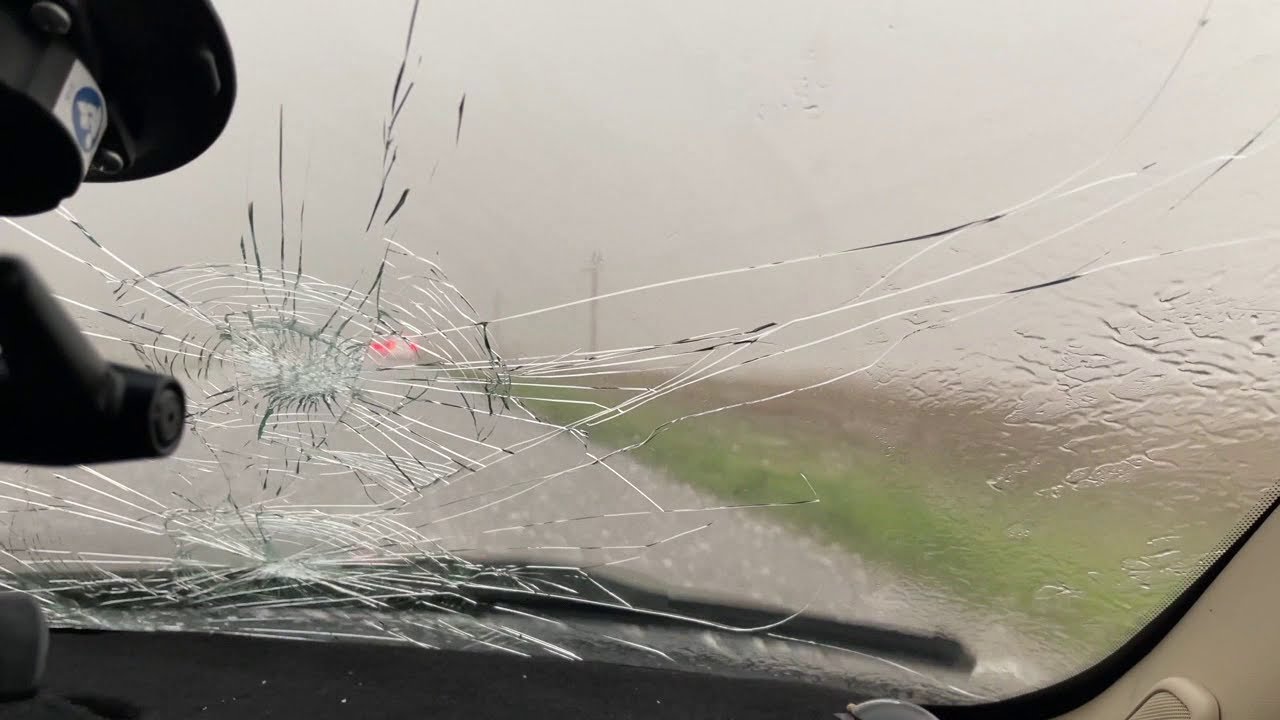 Large hail smashes windows of experienced, professional storm chaser