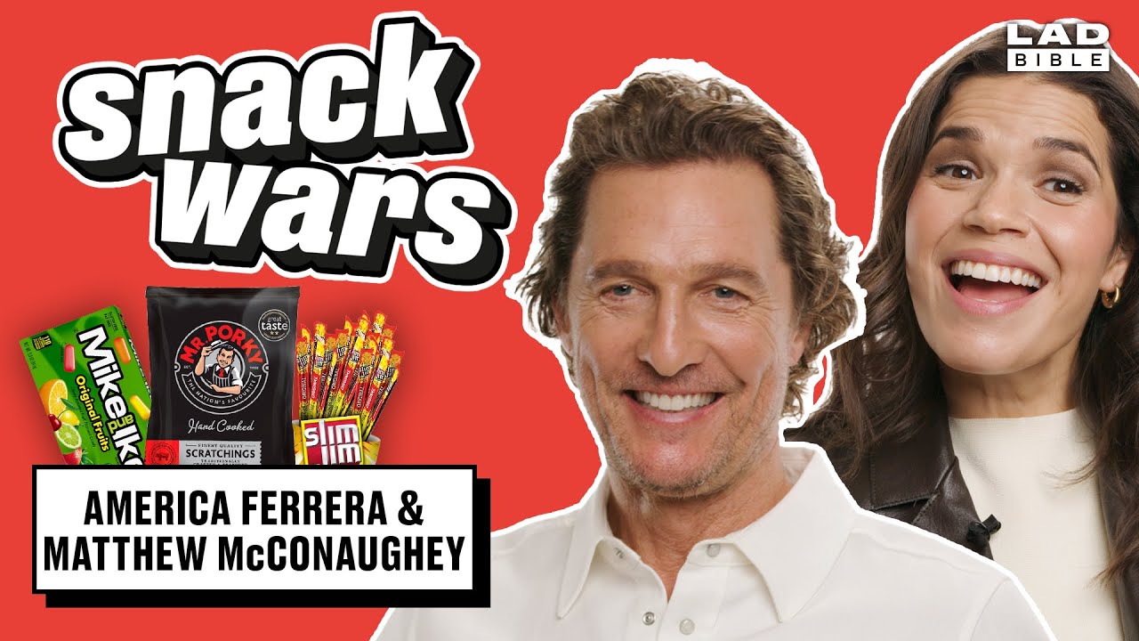 Matthew McConaughey and America Ferrera Try British & American Food | Snack Wars