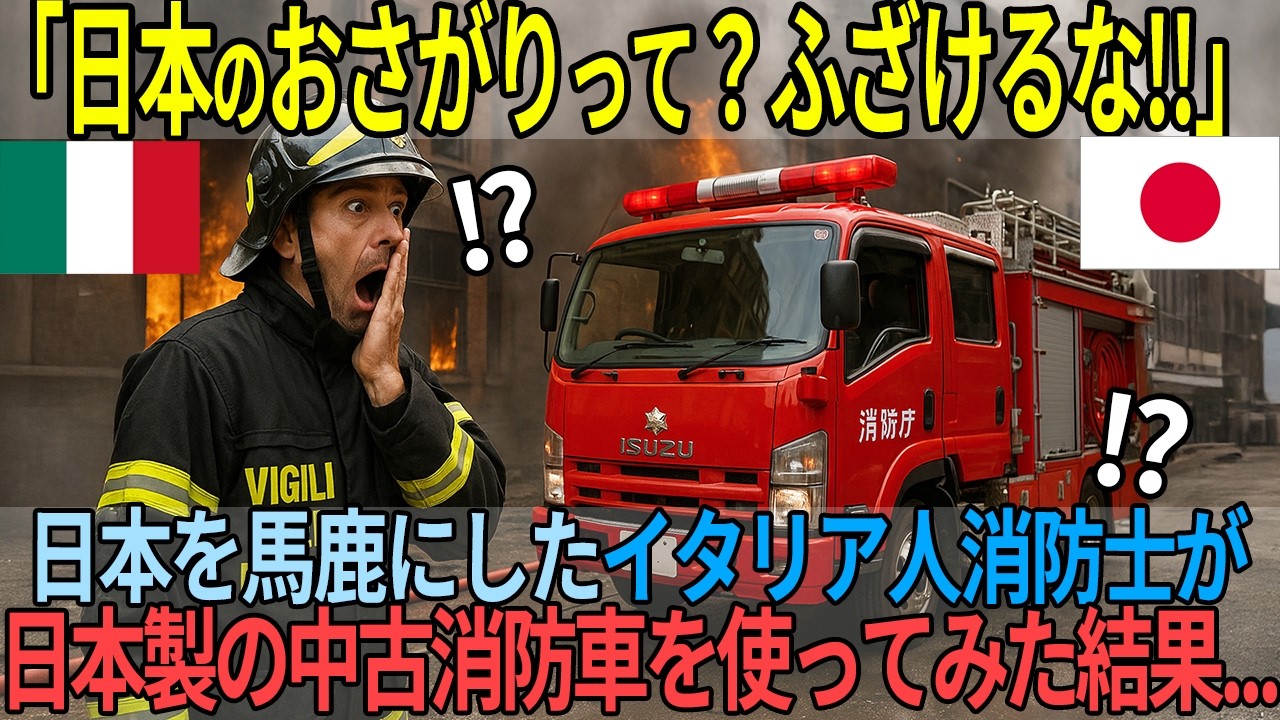 「日本製に負けるわけがない」イタリア消防士が火災現場で見た日本の真の力とは...？【海外の反応】