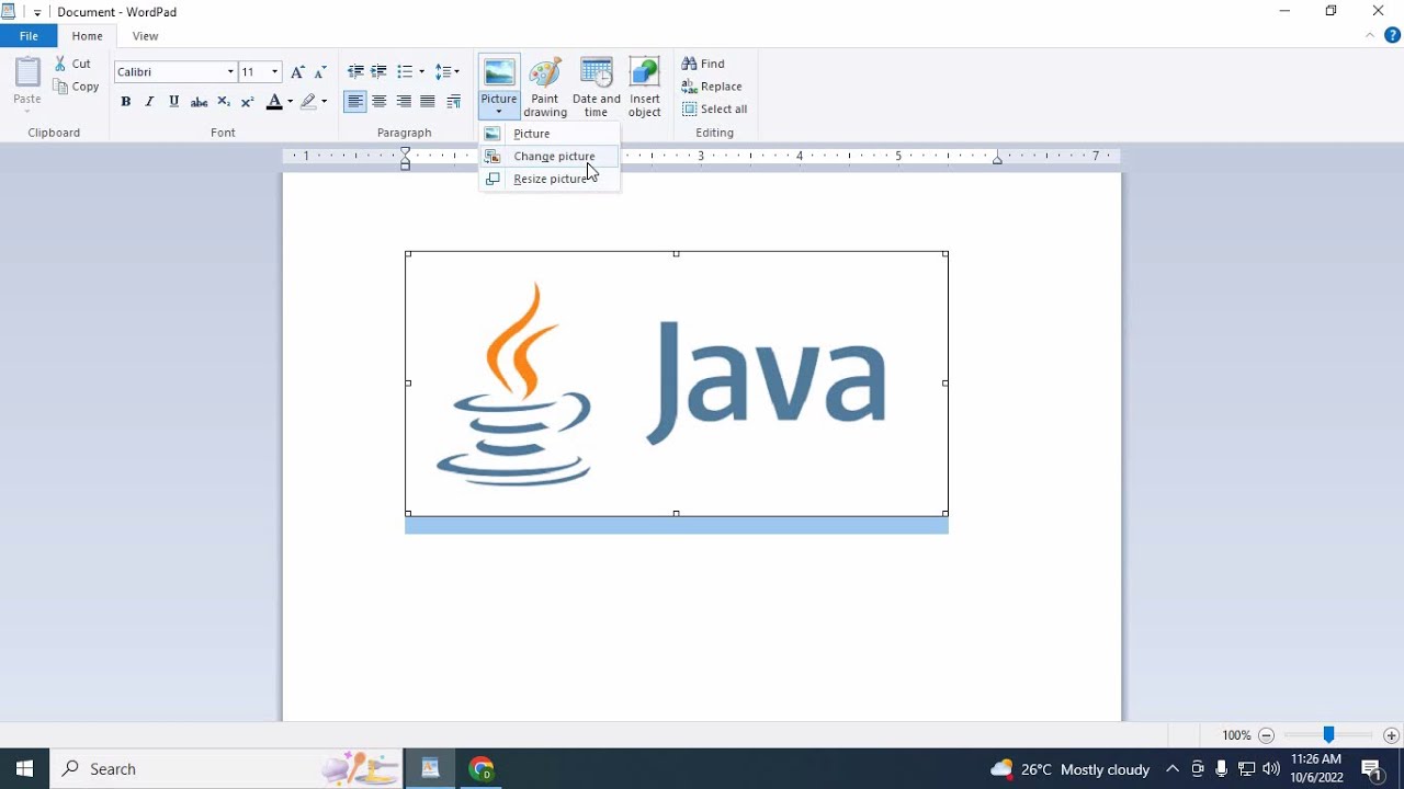 WordPad - 3 | Insert Toolbar | Insert Picture | Paint Drawing | Insert Date and Time | Insert Object
