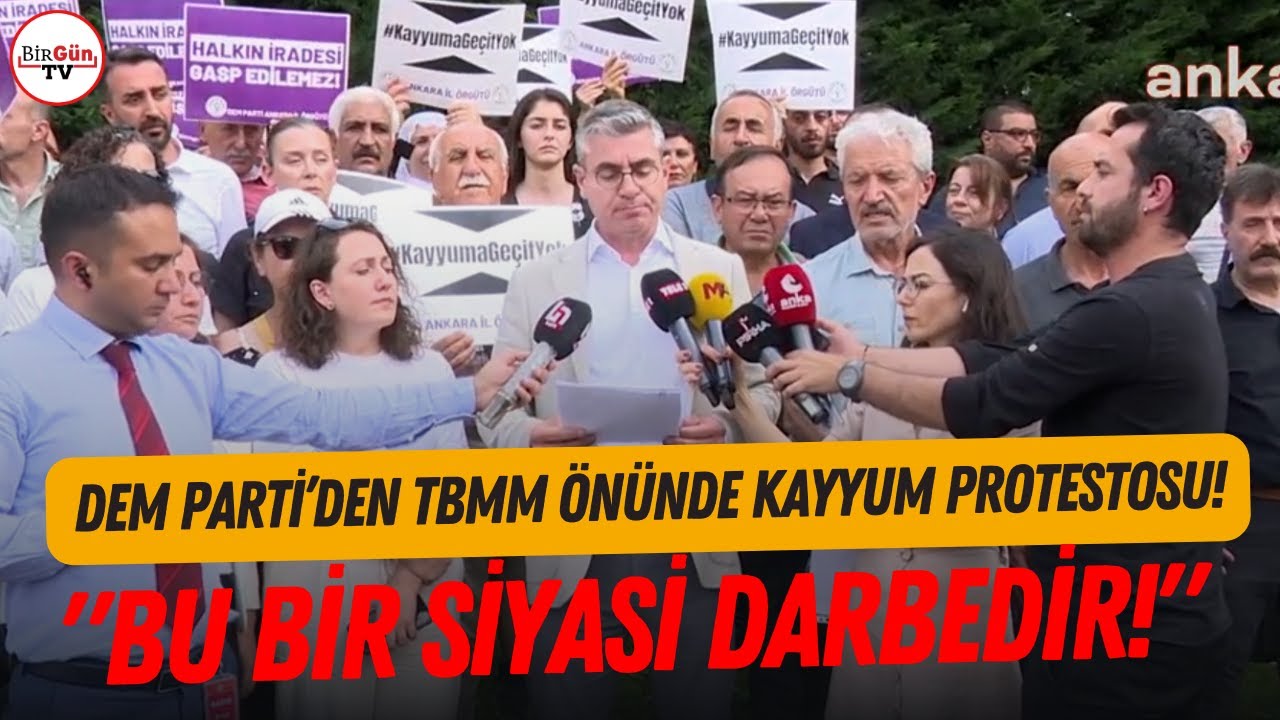 DEM Parti'den TBMM önünde kayyum protestosu: Polis engel oldu! 