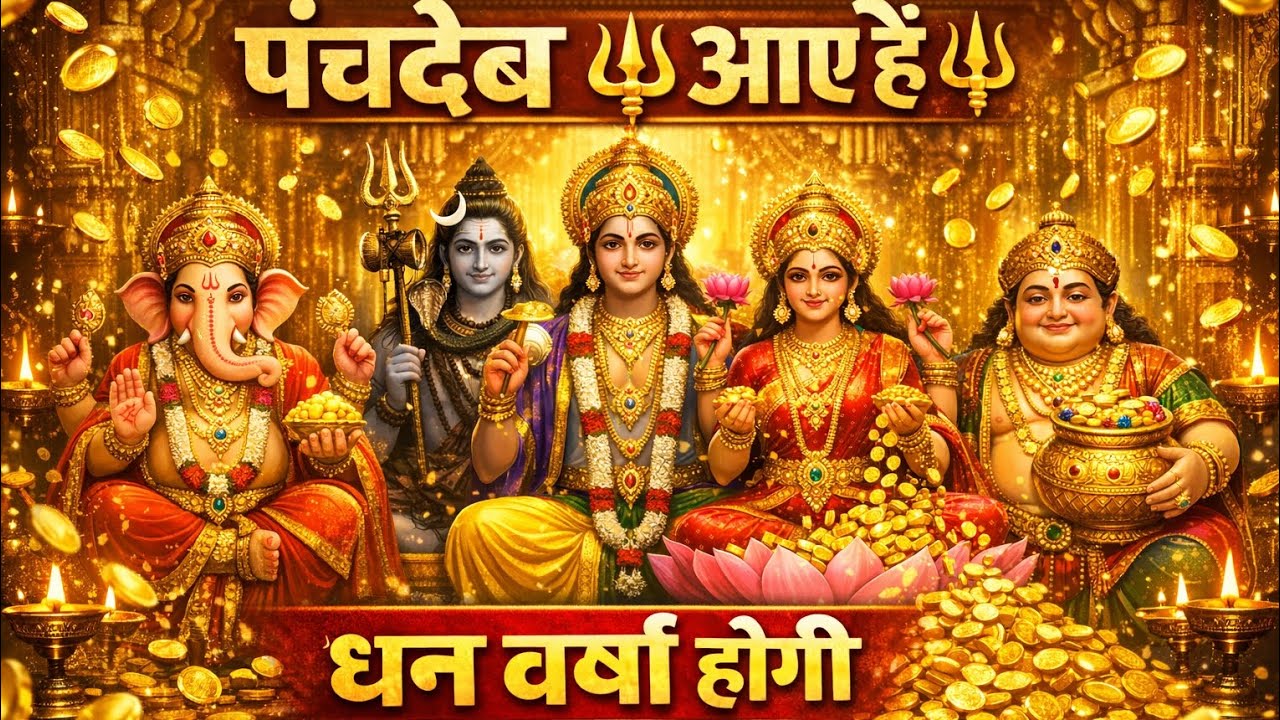 पंचदेव महा मंत्र 🔱 गणेश शिव विष्णु लक्ष्मी कुबेर | सुनते ही धन, सुख और सौभाग्य | 💯 #PanchdevMantra