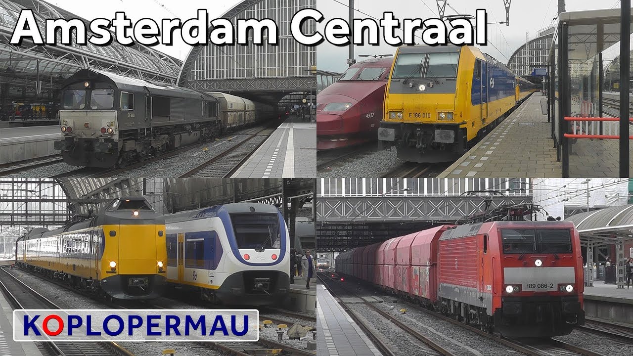 Treinen op station Amsterdam Centraal (treinen compilatie)