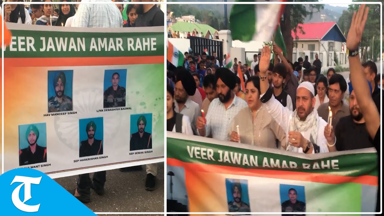 Poonch terror attack: Locals carry out candle march to commemorate soldiers