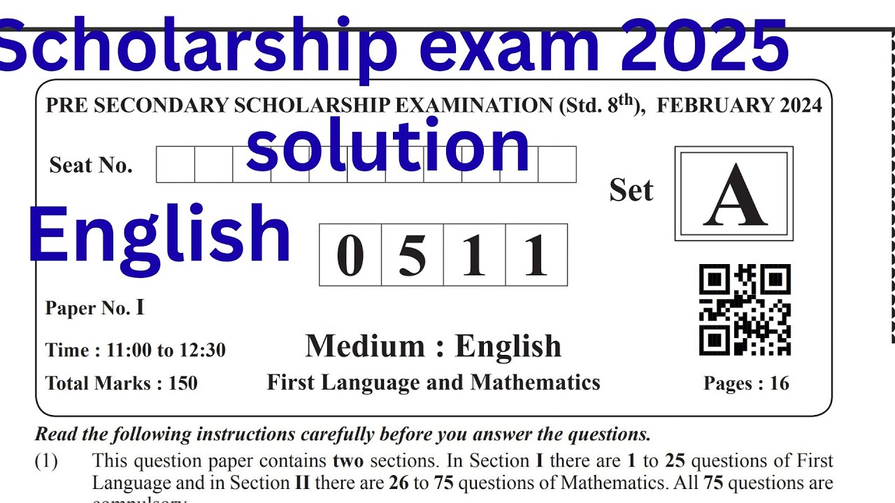 Paper I English Solution | Scholarship Exam 2025 | Std 8 | Scholarship Series