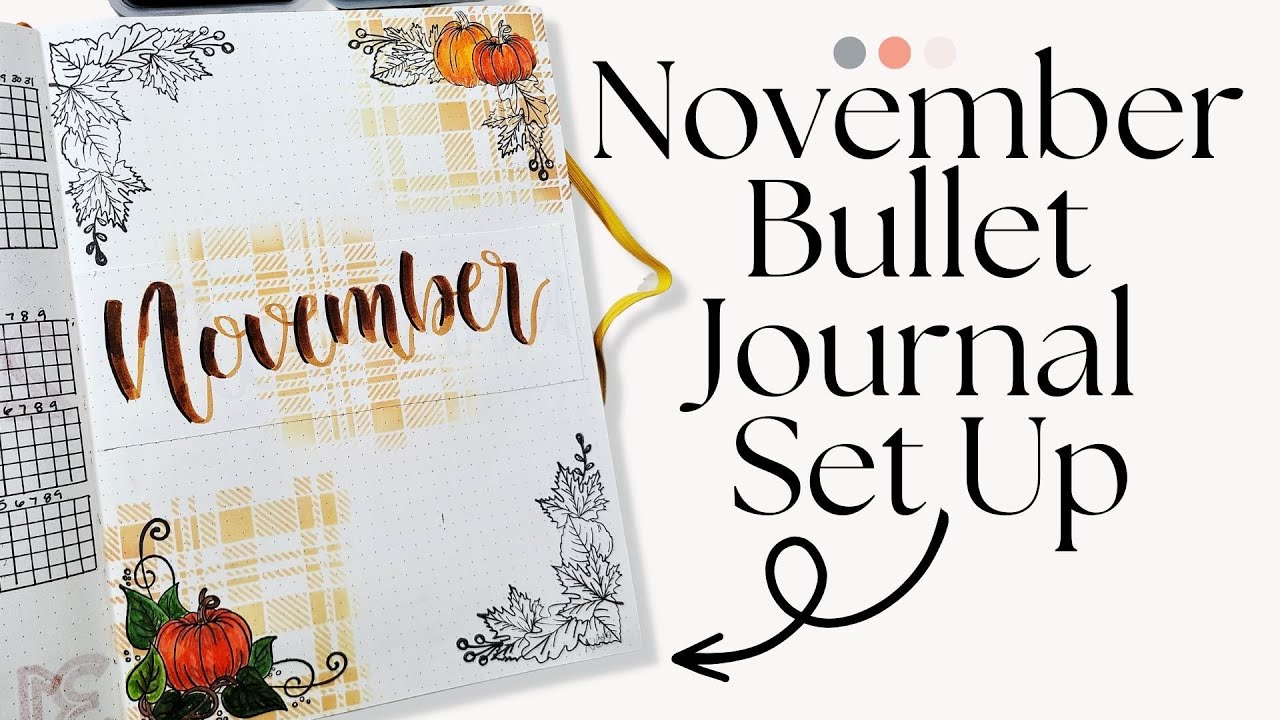 NEW November BULLET JOURNAL PLANNER Set Up - B5 BUJO using Stencils and Stamps - PLAN WITH ME