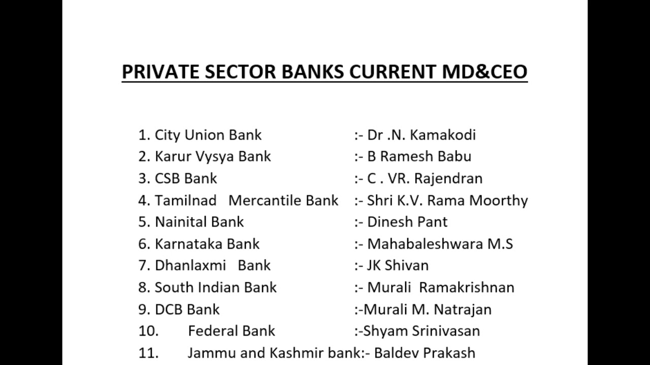 #Public sector #Banks and #Private sector Banks Current #MD&CEO / Short / Like and subscribe