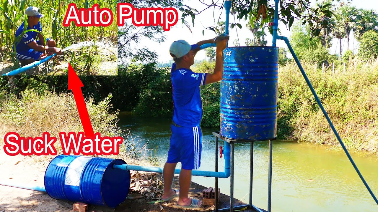 OGM Deep River Suck Water - Amazing idea to make Auto Pump water 24h/day without Electricity Energy.