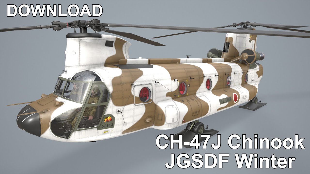 CH-47J Chinook JGSDF Winter Livery 3D Model (22)