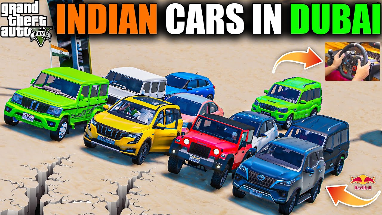 GTA 5 : TOP INDIAN CARS GOING TO DUBAI FOR DESERT MOUNTAIN SAFARI WITH JIMMY AND KALUWA OMG! 2024