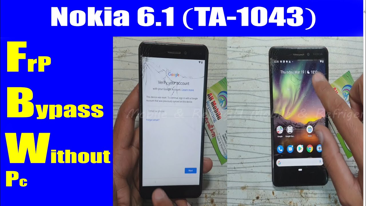 Nokia 6.1 TA-1043 FRP Bypass Google Account Remove Without PC | Urdu Hindi