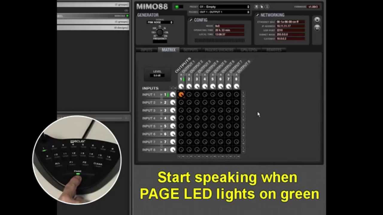 Ecler MIMO88 Digital Audio Matrix: how to connect the MPAGE16