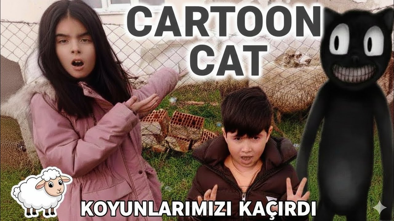 😯‼️Eyvah koyunlar gitti cartoon cat götürdü 😦 #çocuk #cartooncat #elifsinem 