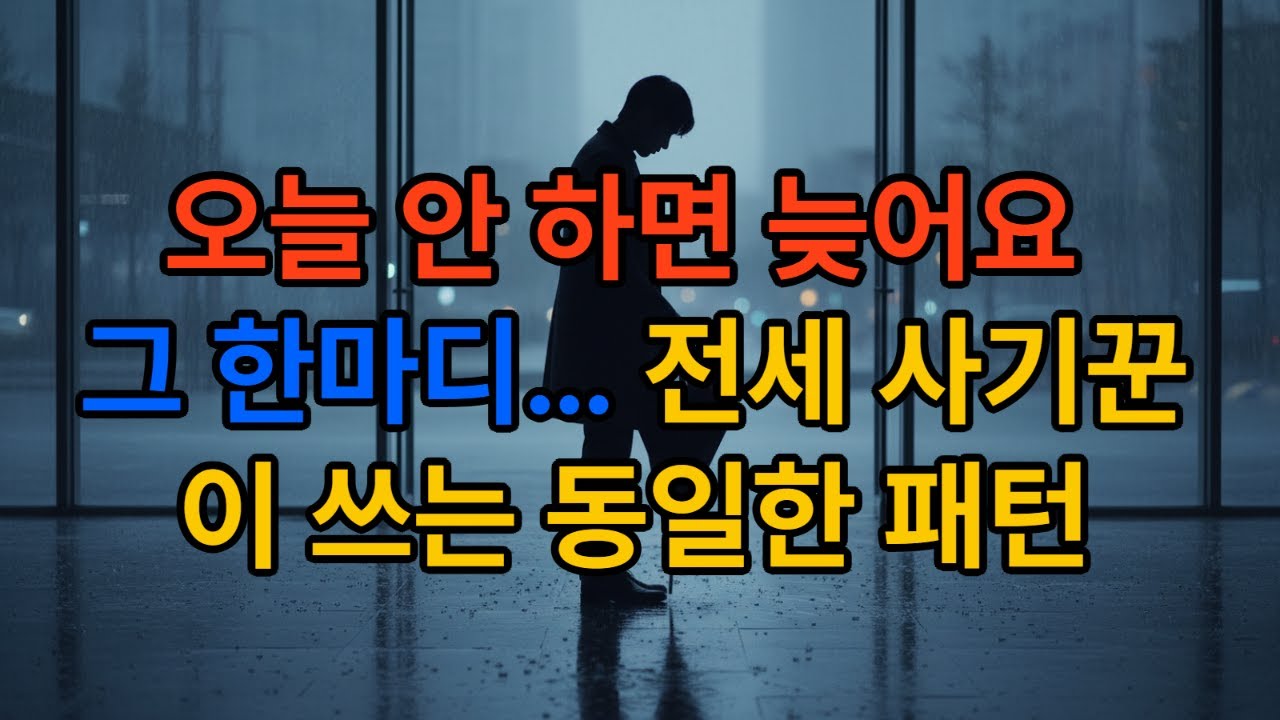 “오늘 안 하면 늦어요” 그 한마디… 전세 사기꾼이 쓰는 동일한 패턴