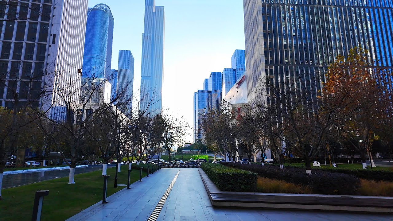 漫步华东地区第二大CBD建筑群，南京河西CBD | 环境音 | 云旅游 | 第一视角 | 4K