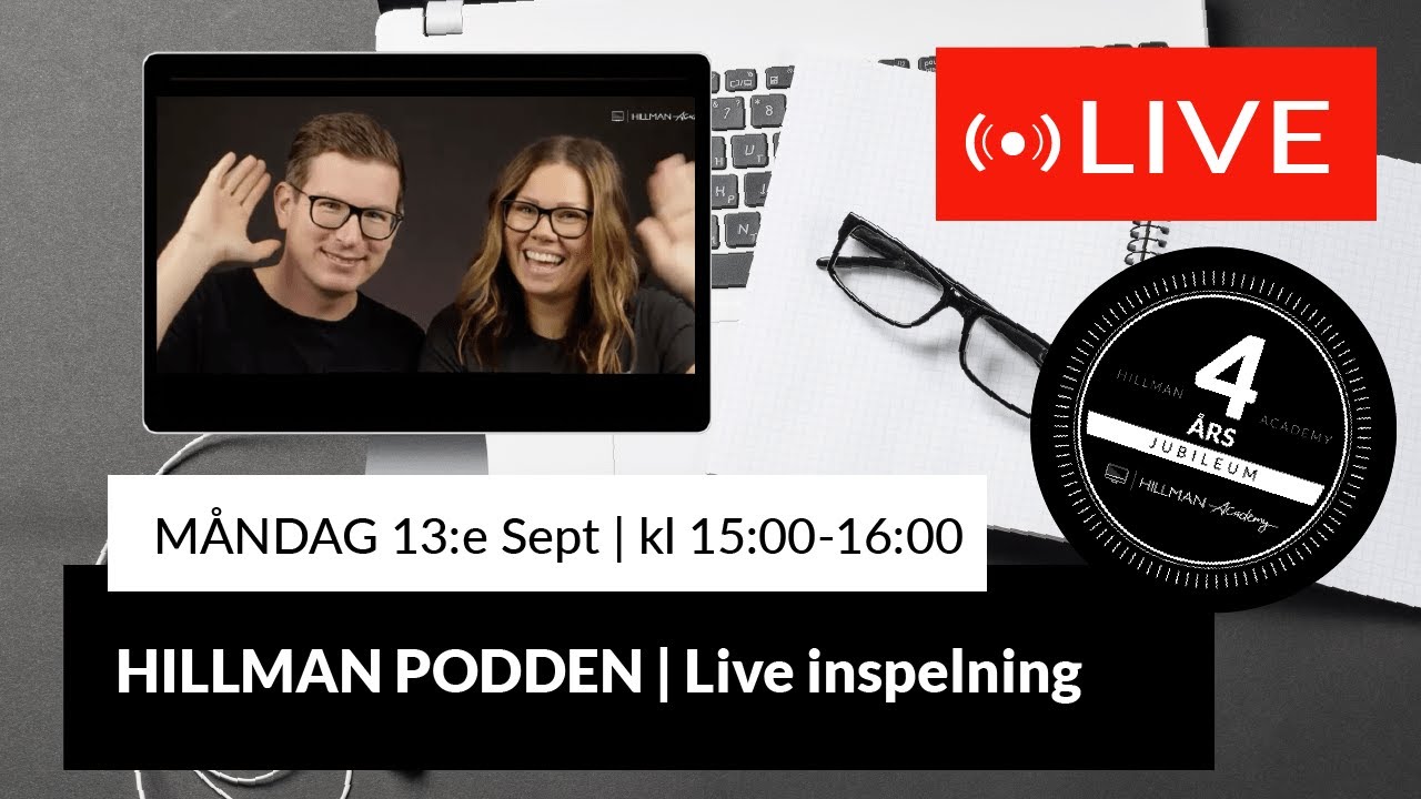 ✅ Hillman Podden LIVE - inspelning av jubileumsavsnitt
