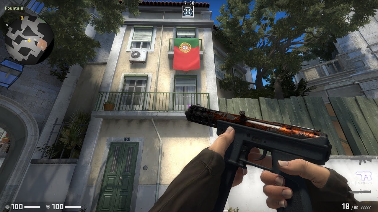 CSGO Tec-9 Red Quartz Well Worn