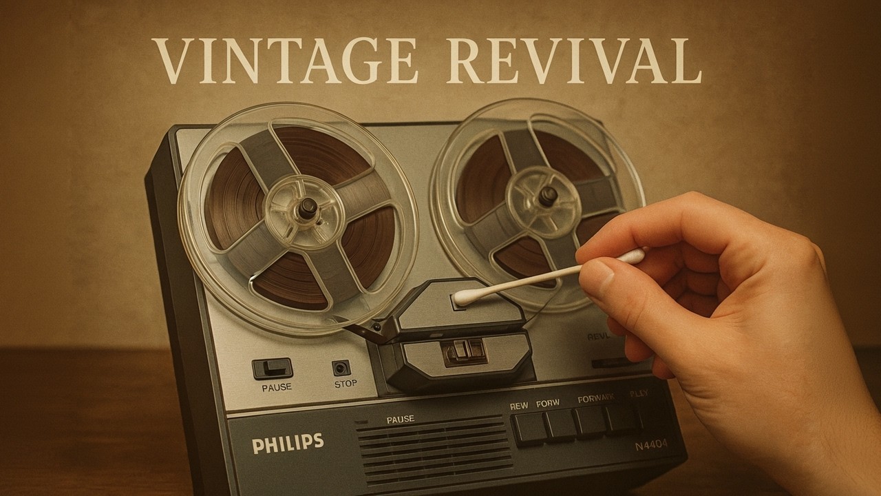 Philips 4404 Tape Recorder & Player | Cleaning the Head | Vintage Reel-to-Reel