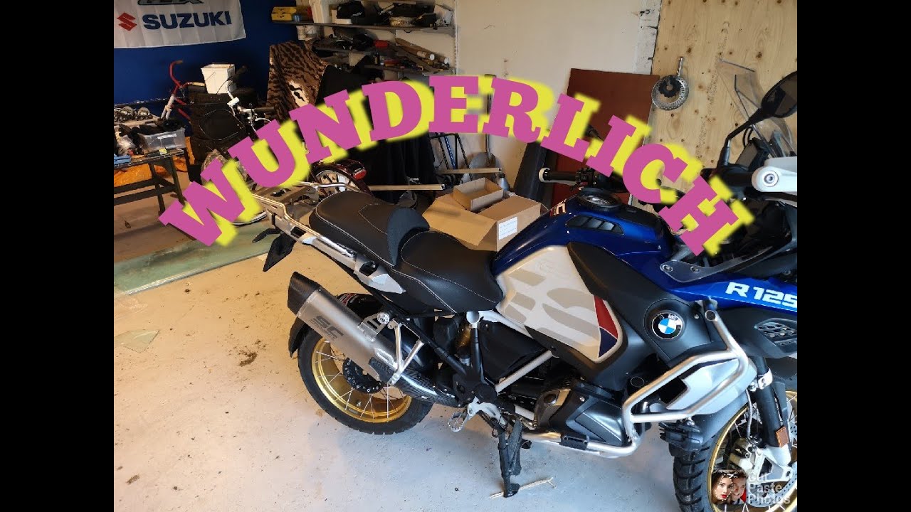 BMW R1250GS Adventure Original vs WUNDERLICH AKTIVKOMFORT height comparison. Both standard and low.